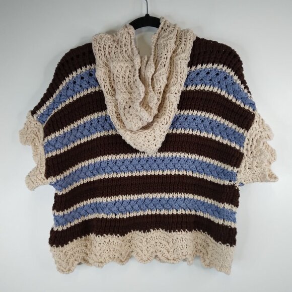 NWT ZARA Striped Short Sleeves Hooded Knit Top Size M - Picture 8 of 16